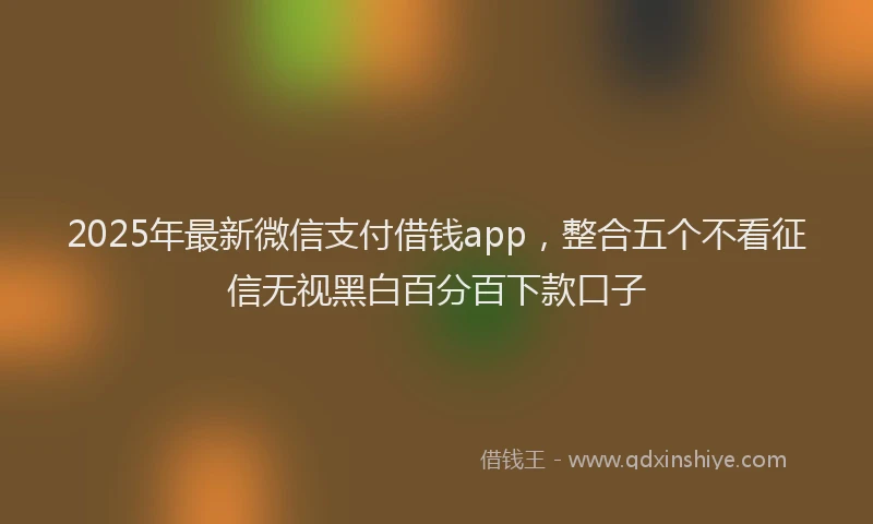 2025年最新微信支付借钱app，整合五个不看征信无视黑白百分百下款口子