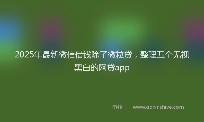 2025年最新微信借钱除了微粒贷，整理五个无视黑白的网贷app