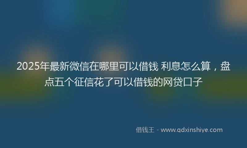 2025年最新微信在哪里可以借钱 利息怎么算，盘点五个征信花了可以借钱的网贷口子