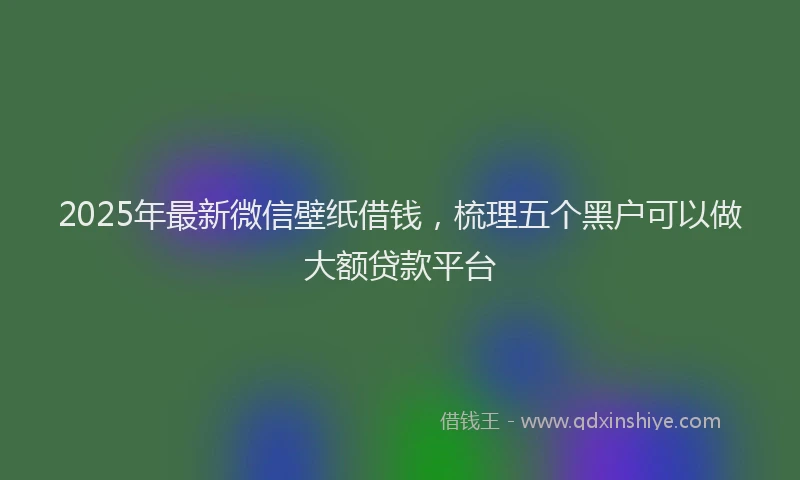 2025年最新微信壁纸借钱，梳理五个黑户可以做大额贷款平台