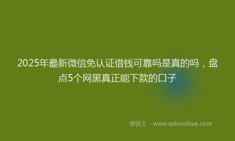 2025年最新微信免认证借钱可靠吗是真的吗，盘点5个网黑真正能下款的口子