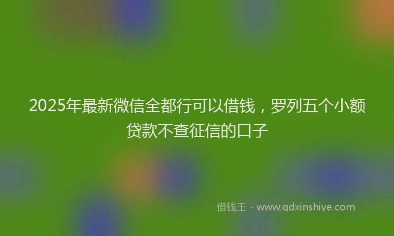 2025年最新微信全都行可以借钱，罗列五个小额贷款不查征信的口子
