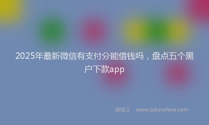 2025年最新微信有支付分能借钱吗，盘点五个黑户下款app