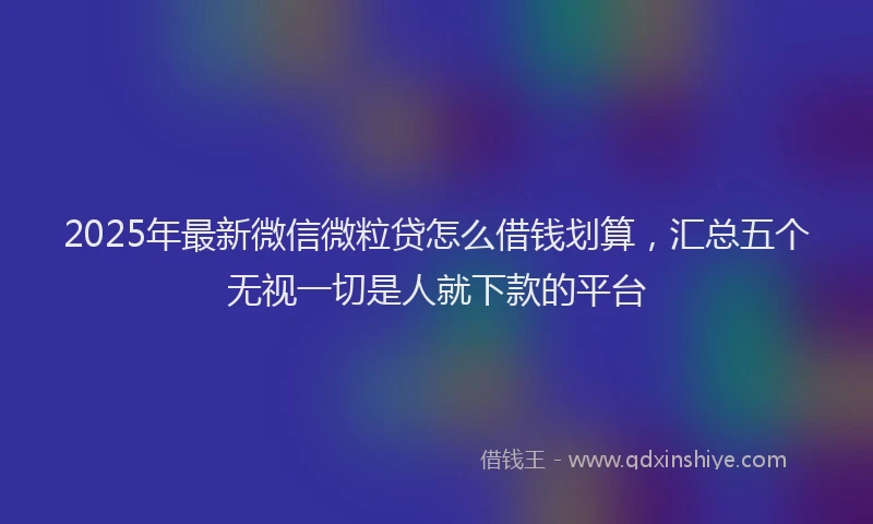 2025年最新微信微粒贷怎么借钱划算，汇总五个无视一切是人就下款的平台