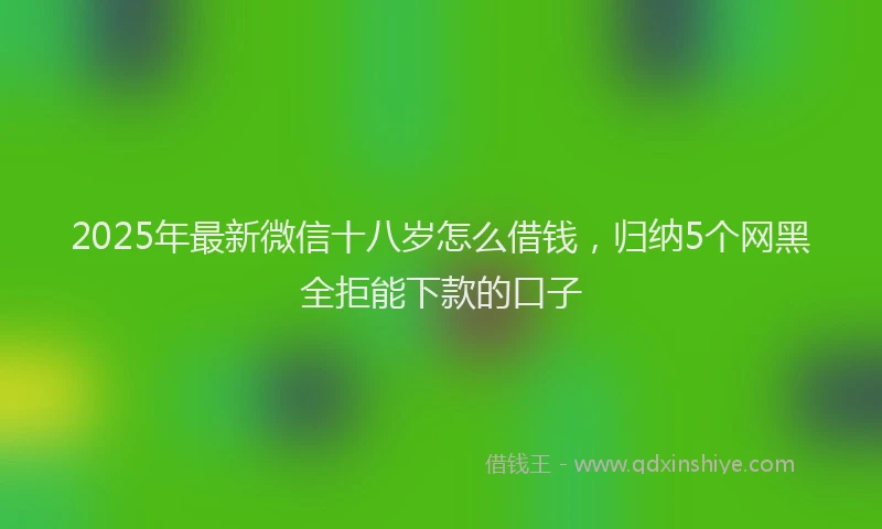 2025年最新微信十八岁怎么借钱，归纳5个网黑全拒能下款的口子