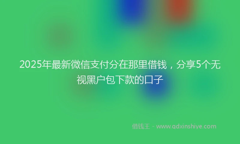 2025年最新微信支付分在那里借钱，分享5个无视黑户包下款的口子