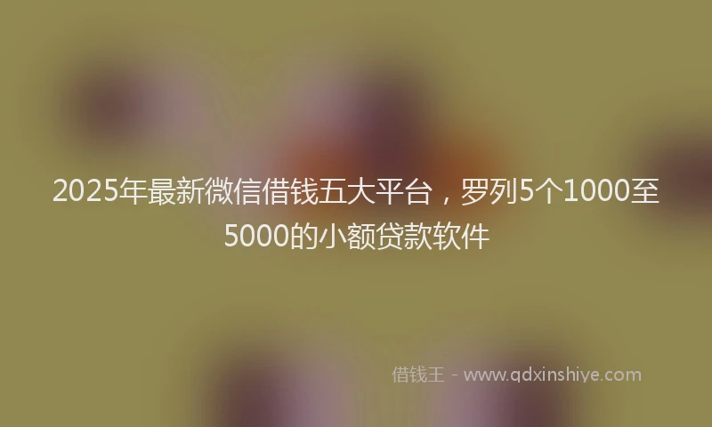 2025年最新微信借钱五大平台，罗列5个1000至5000的小额贷款软件