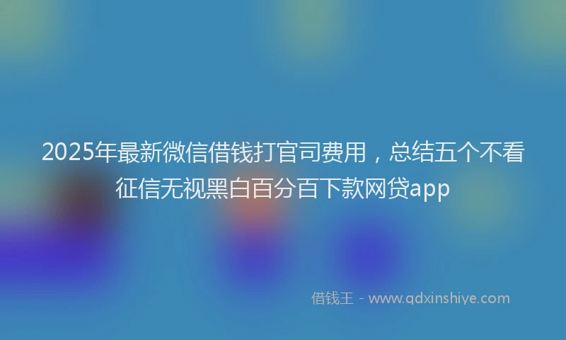 2025年最新微信借钱打官司费用，总结五个不看征信无视黑白百分百下款网贷app