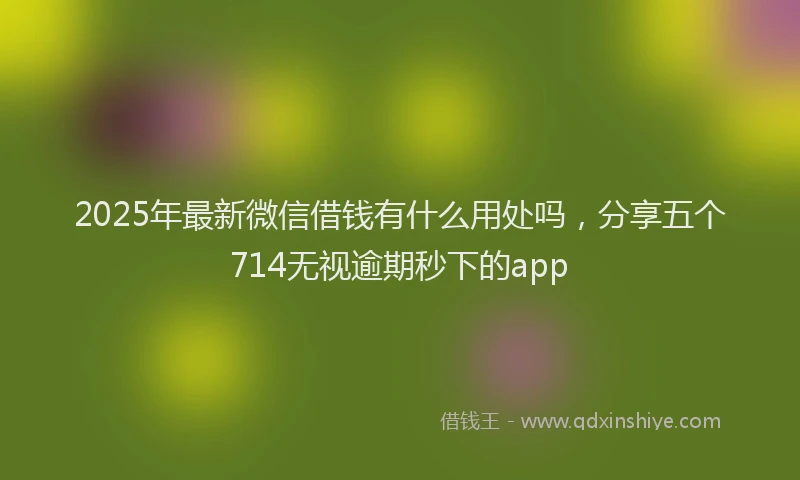 2025年最新微信借钱有什么用处吗，分享五个714无视逾期秒下的app