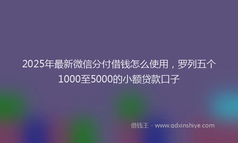 2025年最新微信分付借钱怎么使用，罗列五个1000至5000的小额贷款口子