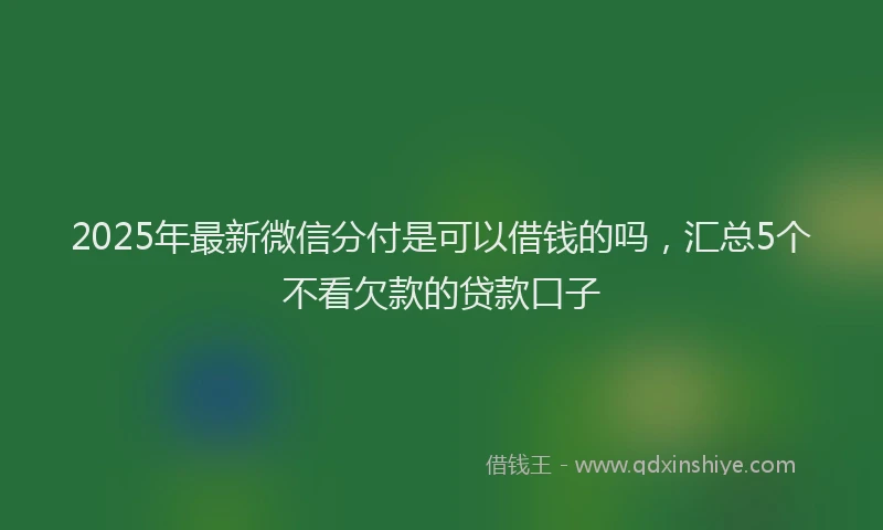 2025年最新微信分付是可以借钱的吗，汇总5个不看欠款的贷款口子