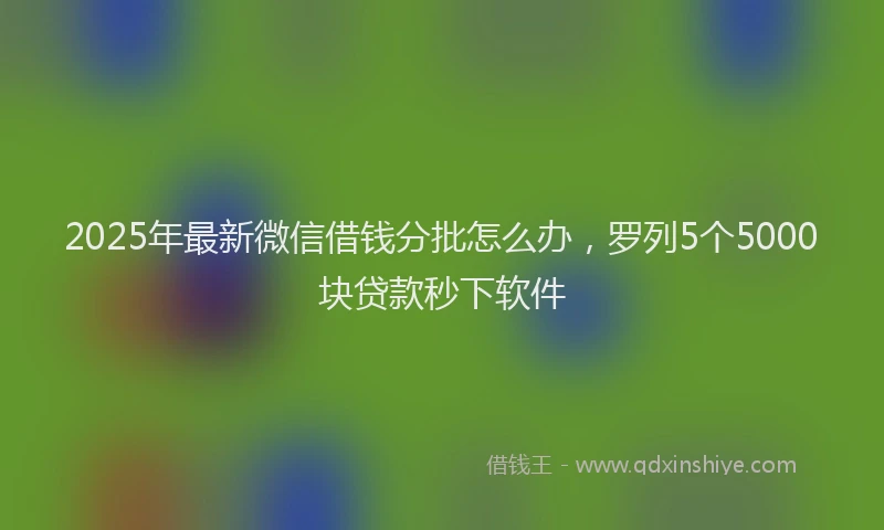 2025年最新微信借钱分批怎么办，罗列5个5000块贷款秒下软件