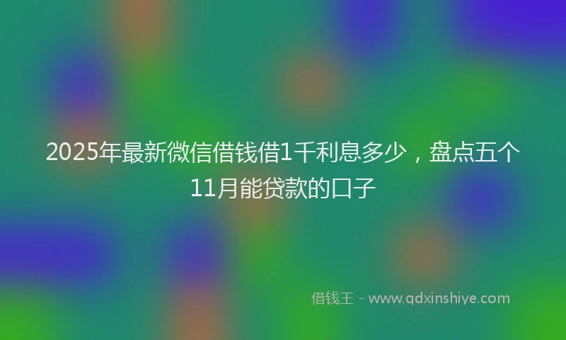 2025年最新微信借钱借1千利息多少，盘点五个11月能贷款的口子