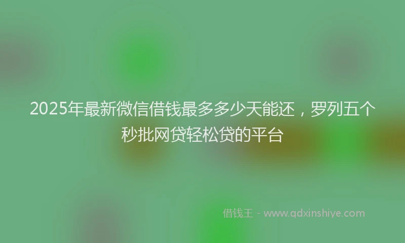 2025年最新微信借钱最多多少天能还，罗列五个秒批网贷轻松贷的平台
