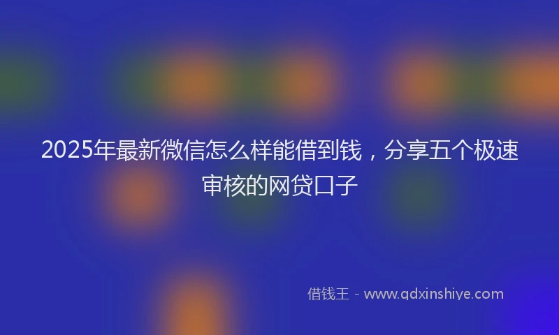 2025年最新微信怎么样能借到钱，分享五个极速审核的网贷口子