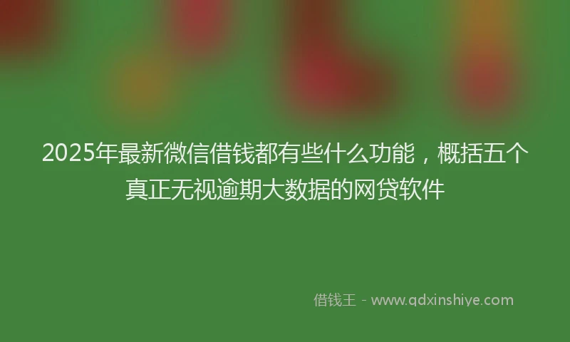 2025年最新微信借钱都有些什么功能，概括五个真正无视逾期大数据的网贷软件