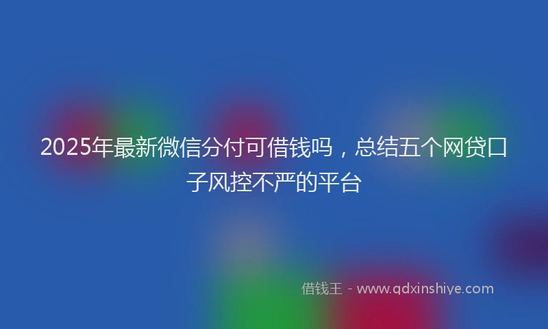 2025年最新微信分付可借钱吗，总结五个网贷口子风控不严的平台