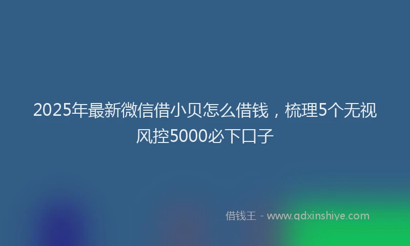 2025年最新微信借小贝怎么借钱，梳理5个无视风控5000必下口子