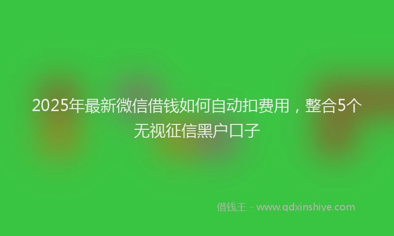 2025年最新微信借钱如何自动扣费用，整合5个无视征信黑户口子