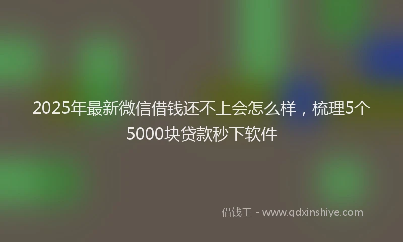 2025年最新微信借钱还不上会怎么样，梳理5个5000块贷款秒下软件