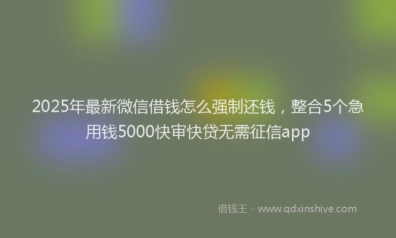 2025年最新微信借钱怎么强制还钱，整合5个急用钱5000快审快贷无需征信app