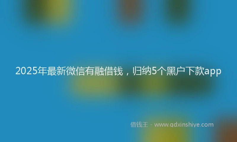 2025年最新微信有融借钱，归纳5个黑户下款app
