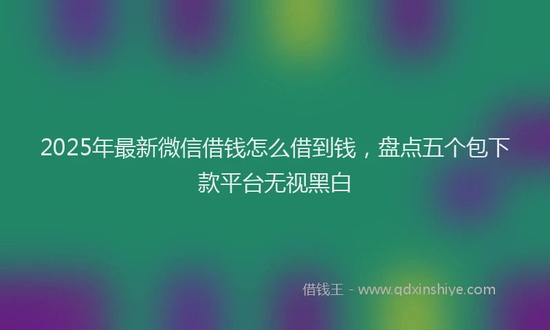 2025年最新微信借钱怎么借到钱，盘点五个包下款平台无视黑白