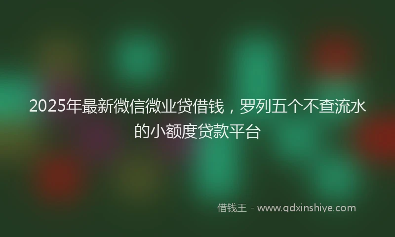 2025年最新微信微业贷借钱，罗列五个不查流水的小额度贷款平台