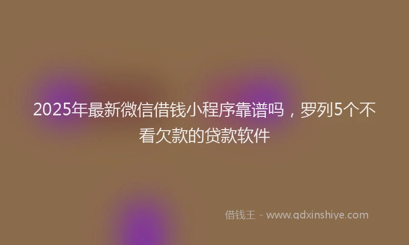 2025年最新微信借钱小程序靠谱吗，罗列5个不看欠款的贷款软件