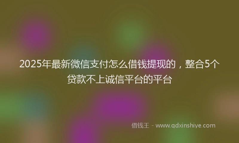 2025年最新微信支付怎么借钱提现的，整合5个贷款不上诚信平台的平台