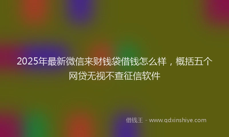 2025年最新微信来财钱袋借钱怎么样，概括五个网贷无视不查征信软件