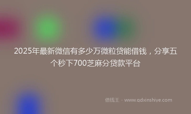 2025年最新微信有多少万微粒贷能借钱，分享五个秒下700芝麻分贷款平台