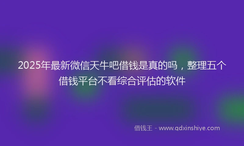 2025年最新微信天牛吧借钱是真的吗，整理五个借钱平台不看综合评估的软件