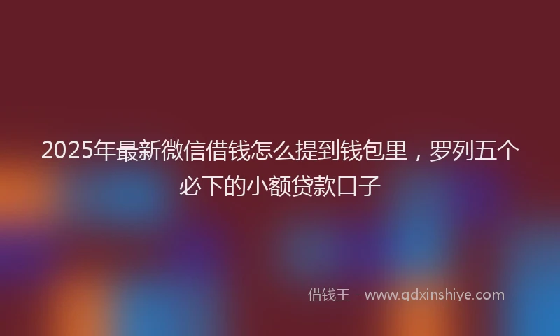 2025年最新微信借钱怎么提到钱包里，罗列五个必下的小额贷款口子
