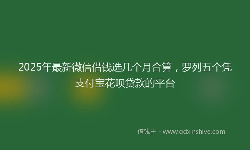 2025年最新微信借钱选几个月合算，罗列五个凭支付宝花呗贷款的平台