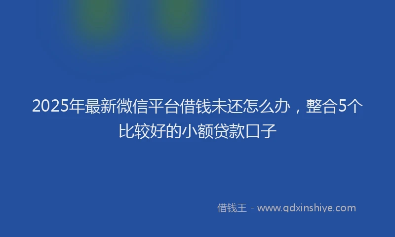 2025年最新微信平台借钱未还怎么办，整合5个比较好的小额贷款口子