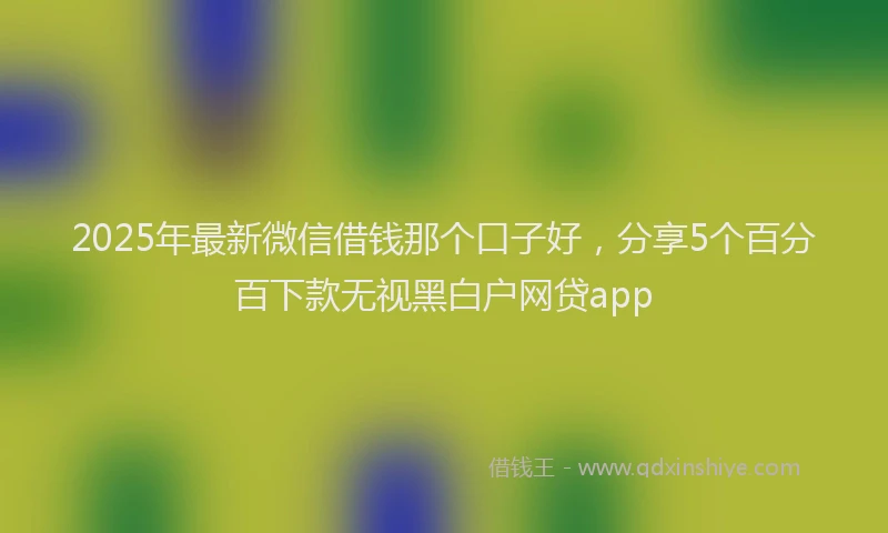 2025年最新微信借钱那个口子好，分享5个百分百下款无视黑白户网贷app