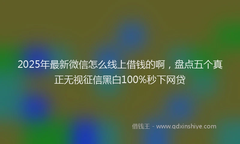 2025年最新微信怎么线上借钱的啊，盘点五个真正无视征信黑白100%秒下网贷