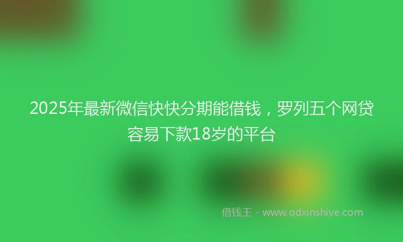 2025年最新微信快快分期能借钱，罗列五个网贷容易下款18岁的平台