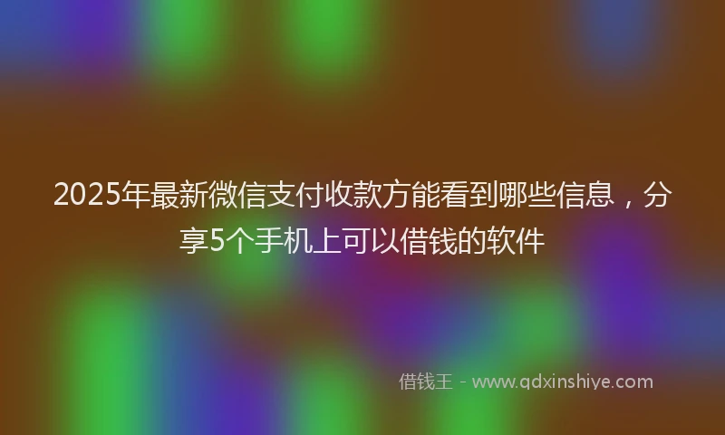 2025年最新微信支付收款方能看到哪些信息，分享5个手机上可以借钱的软件