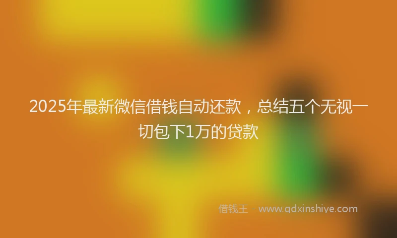 2025年最新微信借钱自动还款，总结五个无视一切包下1万的贷款