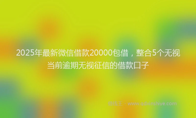 2025年最新微信借款20000包借，整合5个无视当前逾期无视征信的借款口子