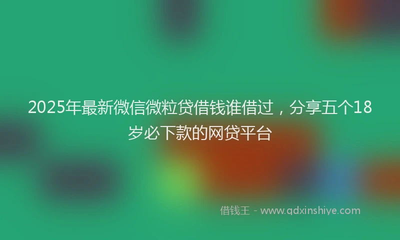 2025年最新微信微粒贷借钱谁借过，分享五个18岁必下款的网贷平台
