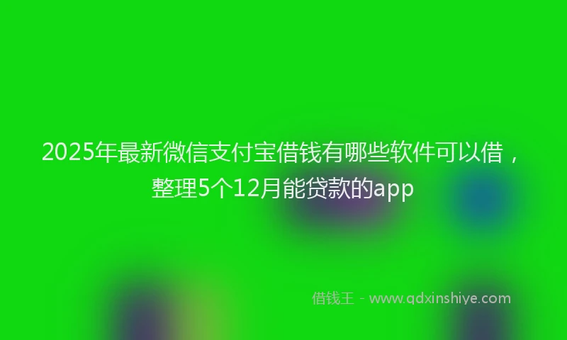 2025年最新微信支付宝借钱有哪些软件可以借，整理5个12月能贷款的app