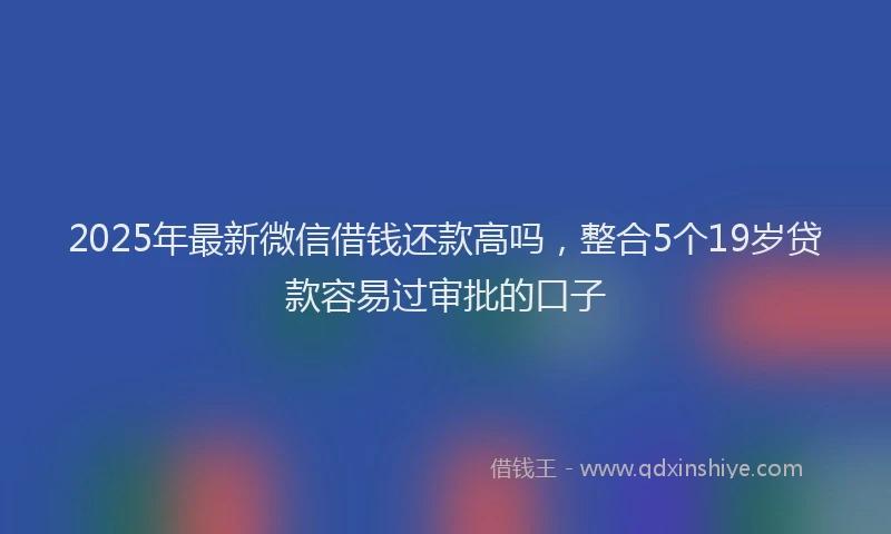 2025年最新微信借钱还款高吗，整合5个19岁贷款容易过审批的口子