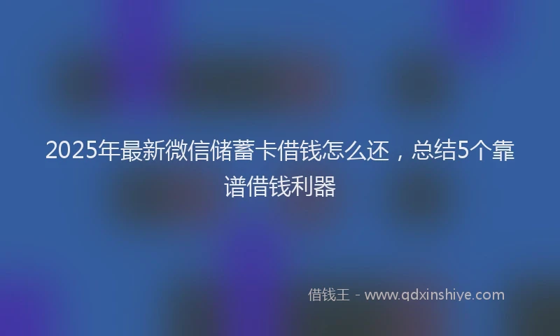 2025年最新微信储蓄卡借钱怎么还，总结5个靠谱借钱利器