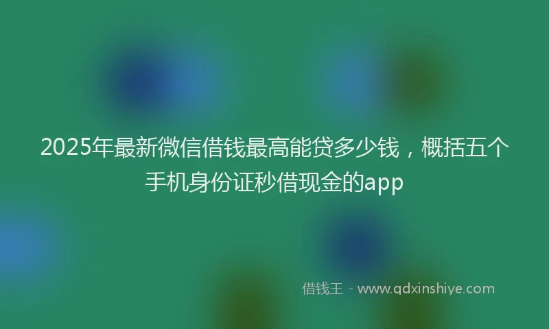 2025年最新微信借钱最高能贷多少钱，概括五个手机身份证秒借现金的app