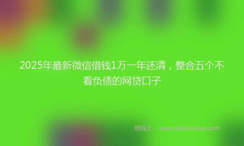 2025年最新微信借钱1万一年还清，整合五个不看负债的网贷口子