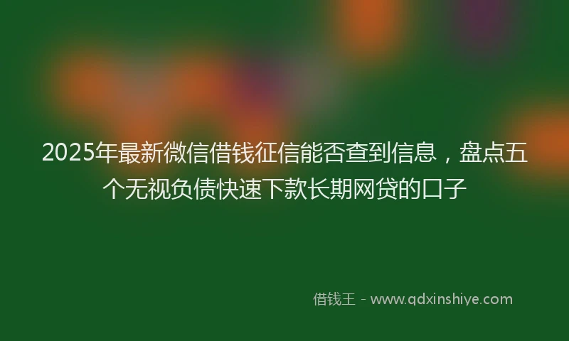 2025年最新微信借钱征信能否查到信息，盘点五个无视负债快速下款长期网贷的口子