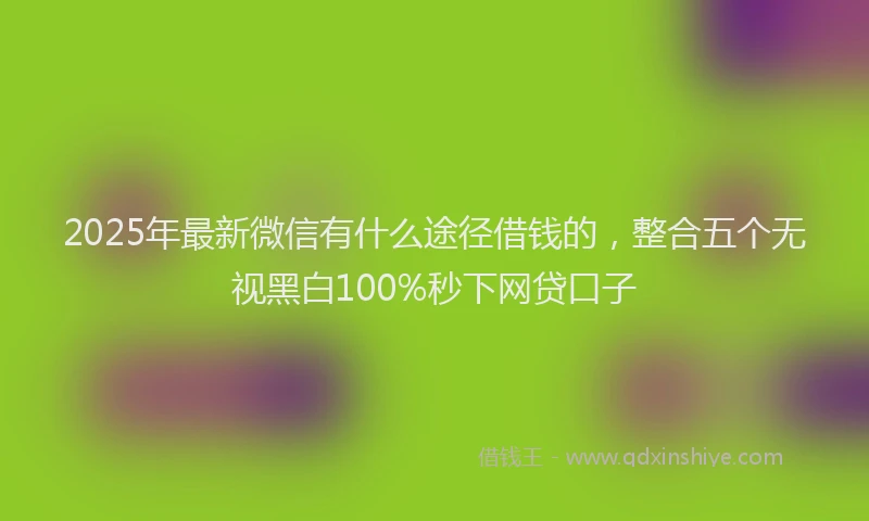 2025年最新微信有什么途径借钱的，整合五个无视黑白100%秒下网贷口子